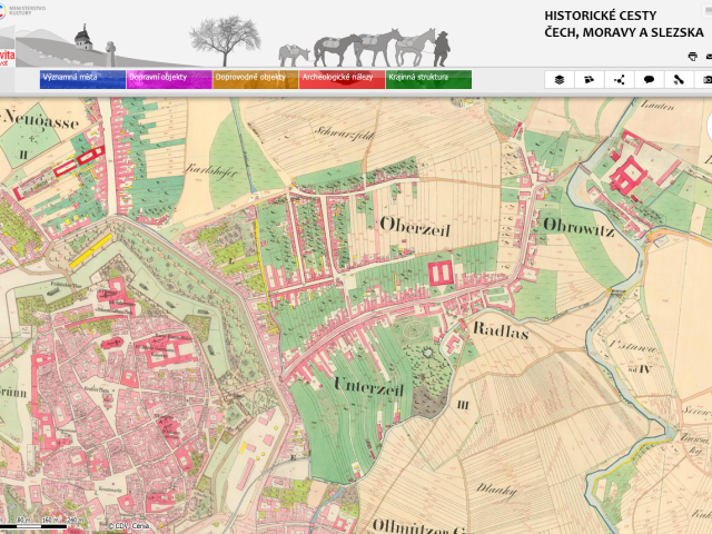 Projekt NAKI – Aplikace Vectormap – georeferencované mapy stabilního katastru